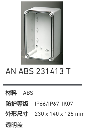 AN 231413 · ABS 透明盖